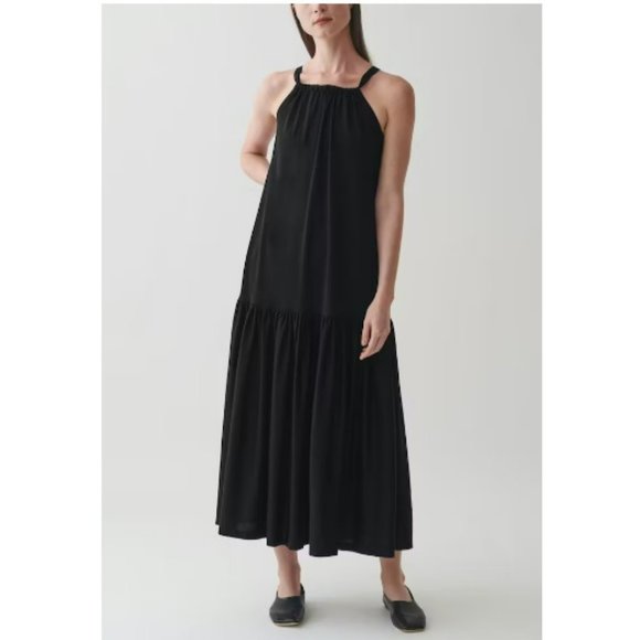 COS  Black Maxi Tent Dress Sz M - Picture 1 of 10